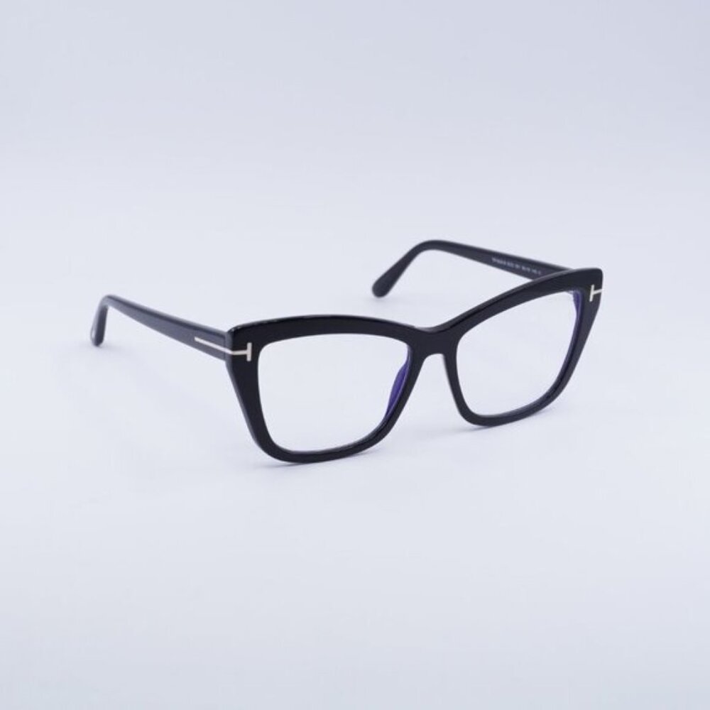 Tom Ford FT5826-B 001 Eyeglasses Black 55mm Cat Eye Frame